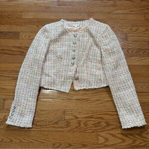 LoveShackFancy Falima Tweed Cupcake Cropped Jacket Women’s 12